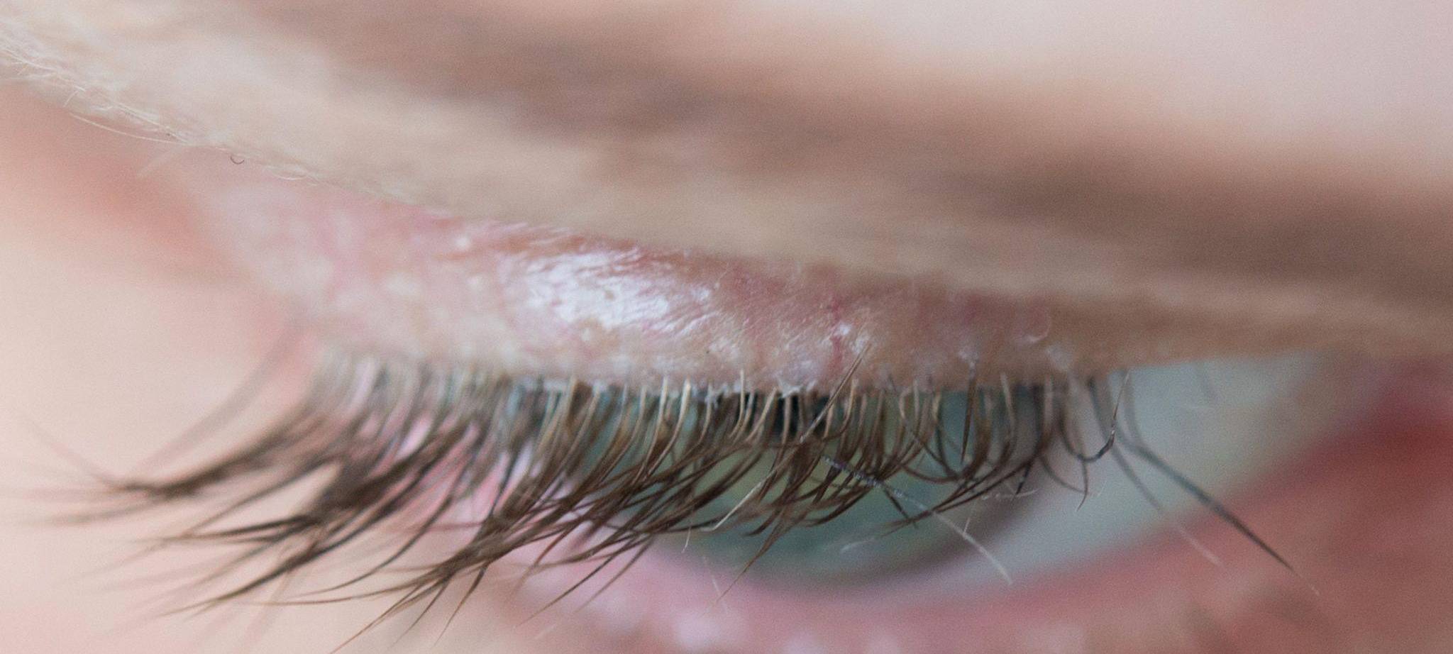 Wimpern am Auge einer Frau